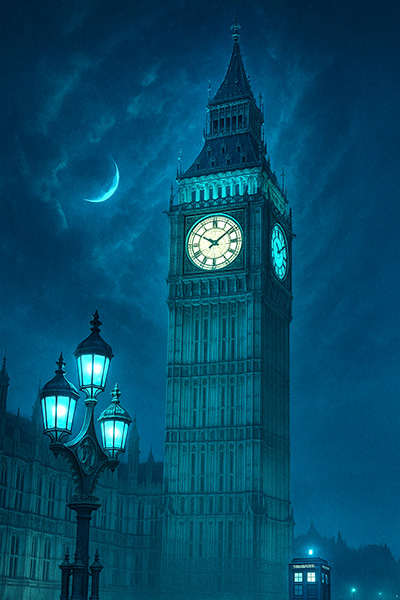 Big ben in stijl van dr Who 